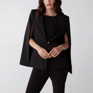 𝅺BCBGMAXAZRIA Upas Cape Blazer Jacket Black XXS